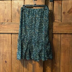 Vintage Y2K Blue Printed Flounce Skirt
